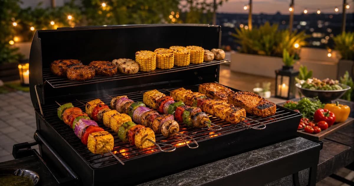 Live grill and catered meal setup for comparing catering formats in Bangalore