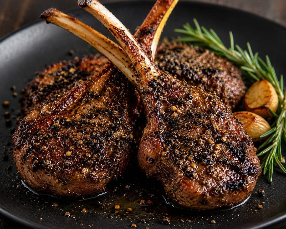 Pepper-Crusted Lamb Chops